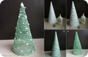 MESA DE NATAL, COMO ENCANTAR! 29 4.-DIY-Green-Xmas-Tree