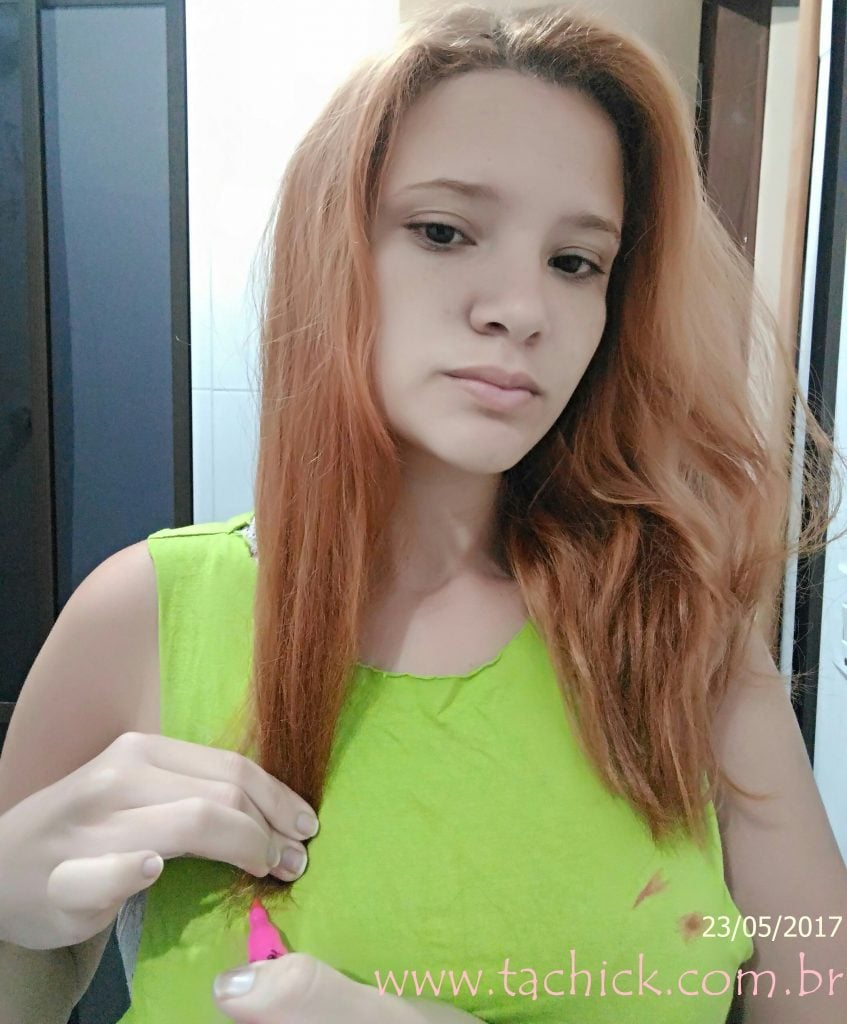 10 Passos para o Projeto Rapunzel Tá Chick 34 Medindo o cabelo projeto rapunzel 2