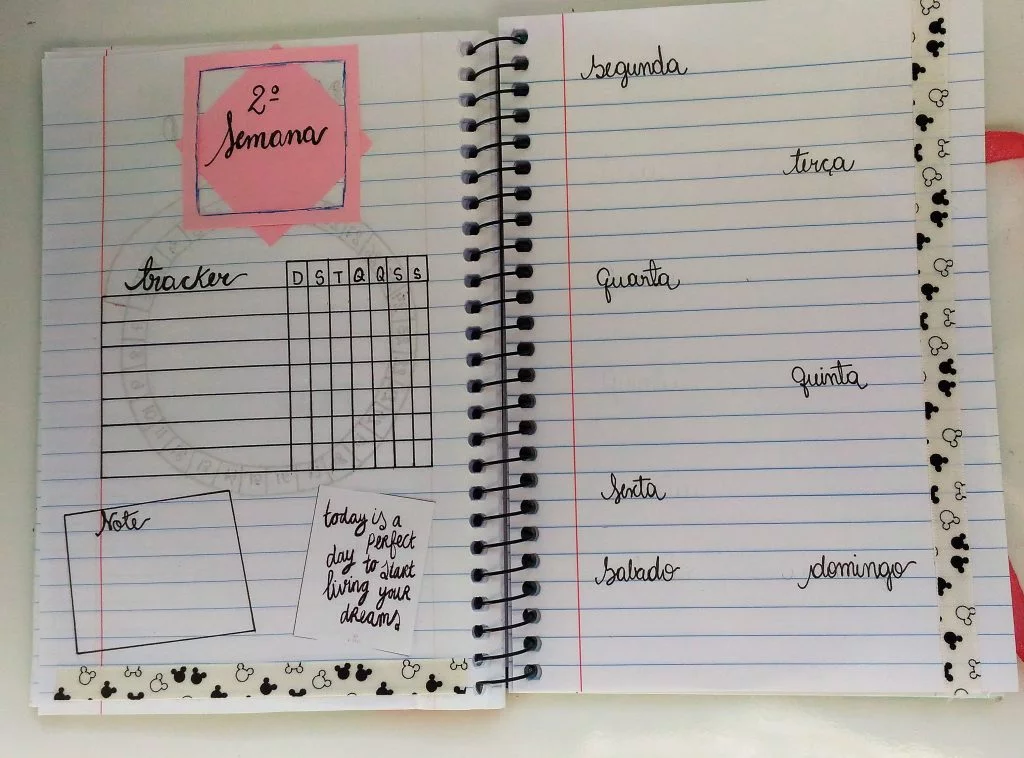 Semana no bullet journal Semana no bullet journal