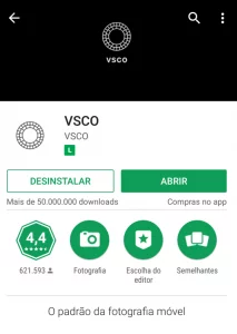 Aplicativo Vsco Aplicativo Vsco