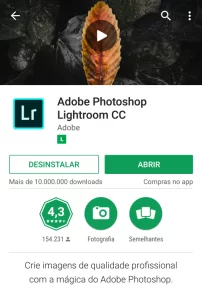 Aplicativo lightroom Aplicativo lightroom