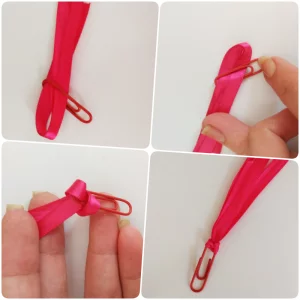 clip de papel com fita de cetim clip de papel com fita de cetim