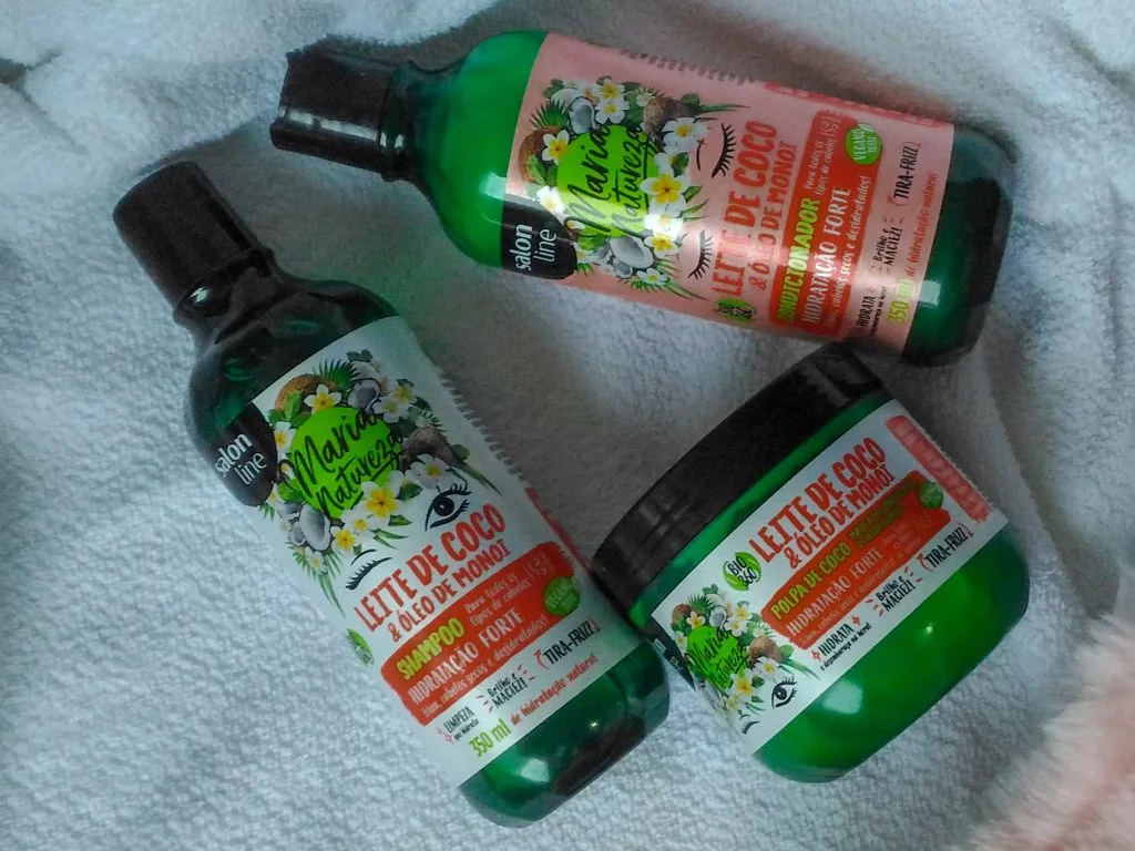Linha Maria Natureza Leite de Coco e Óleo de Monoi da Salon Line Linha Maria Natureza Leite de Coco e Óleo de Monoi da Salon Line